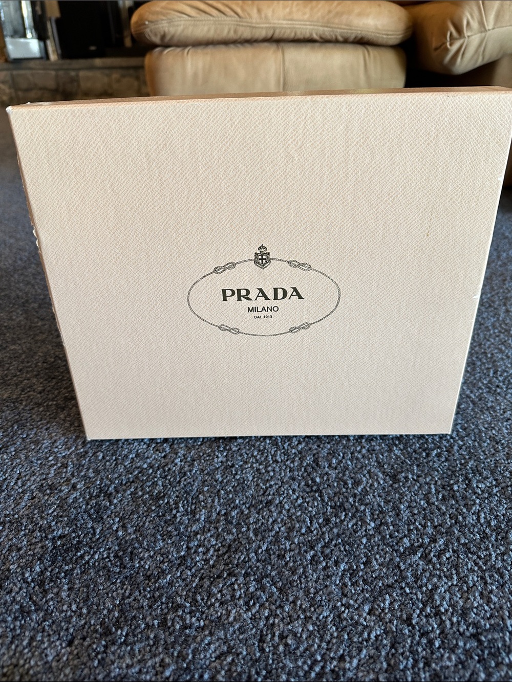 Prada Blush Shoe Box with Black Logo 12 x 10 x 4.5”
